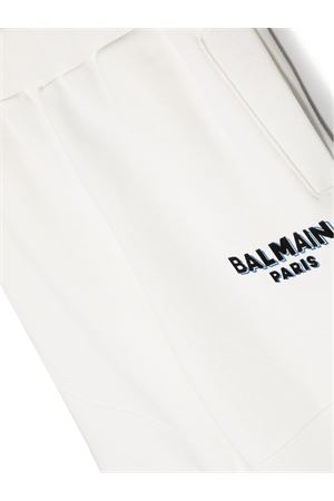 pantalone in cotone bianco BALMAIN PARIS KIDS | BT6P00Z0001102